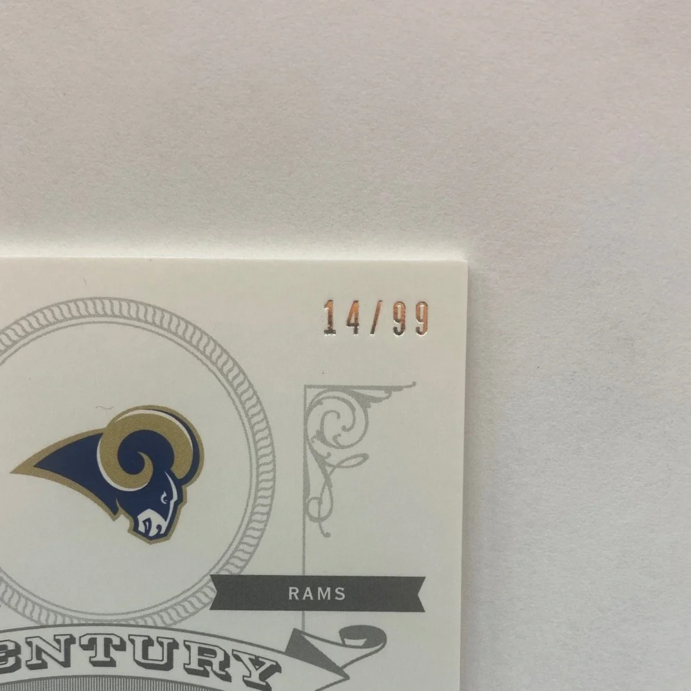 2012 National Treasures Kurt Warner Century Materials Card #52 (070)
